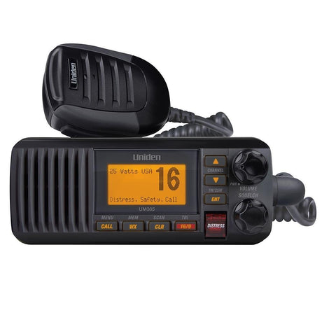 Uniden - UM385 Fixed Mount VHF Radio - Black - UM385BK