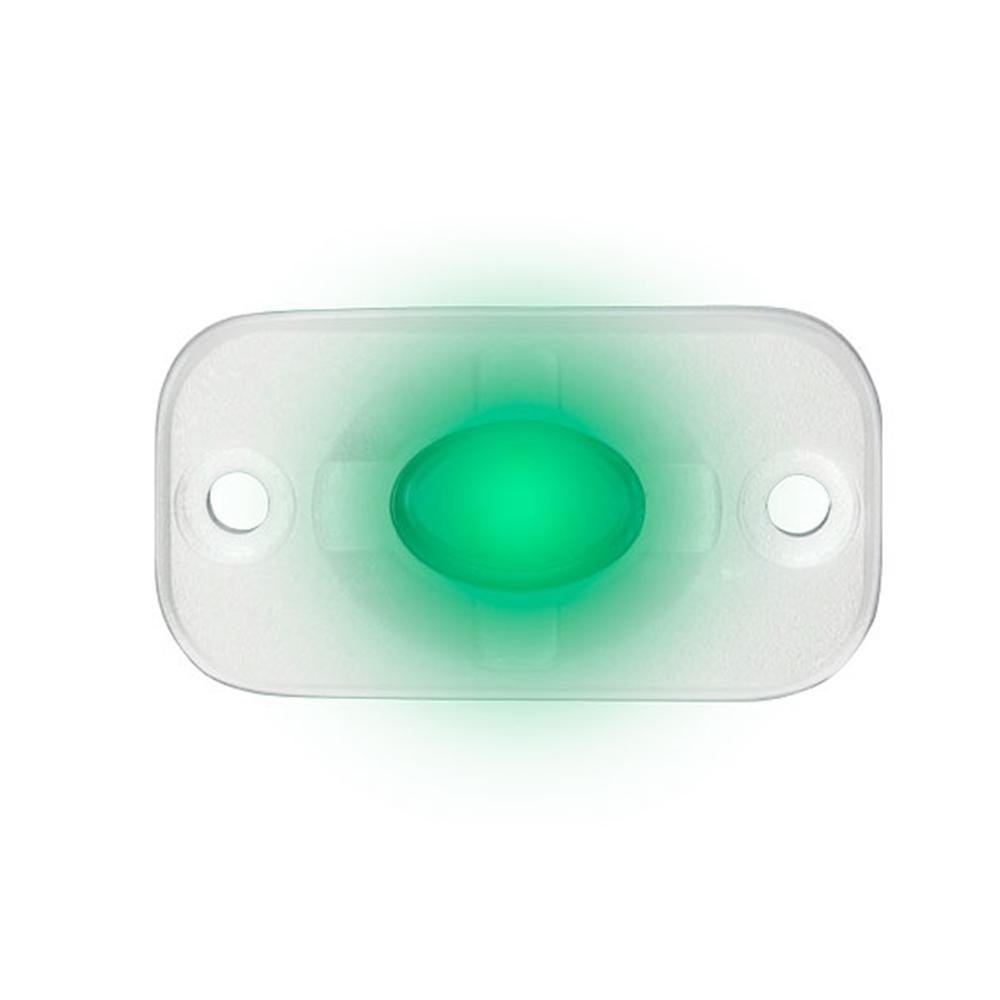 HEISE Marine Auxiliary Accent Lighting Pod - 1.5" x 3" - White/Green - HE-ML1G