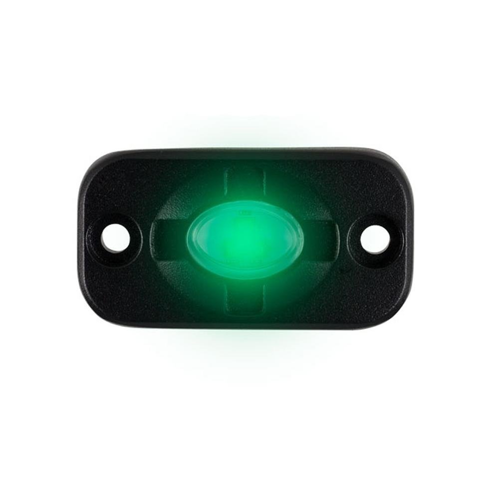 HEISE - Auxiliary Accent Lighting Pod - 1.5" x 3" - Black/Green - HE-TL1G