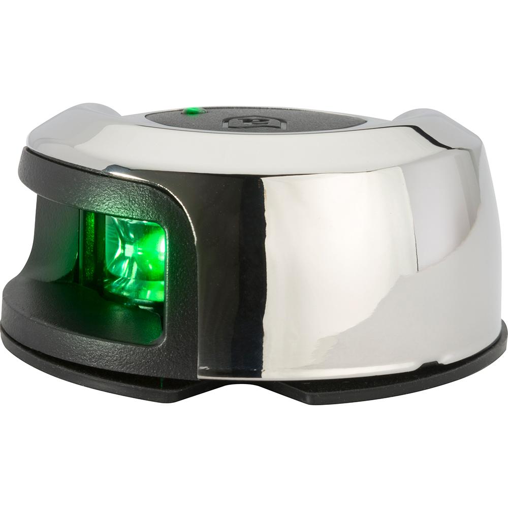 Attwood LightArmor Deck Mount Navigation Light - Stainless Steel - Starboard (green) - 2NM - NV2012SSG-7