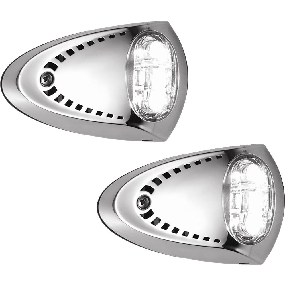 Attwood LED Docking Lights - Stainless Steel - White LED - Pair - 6522SS7