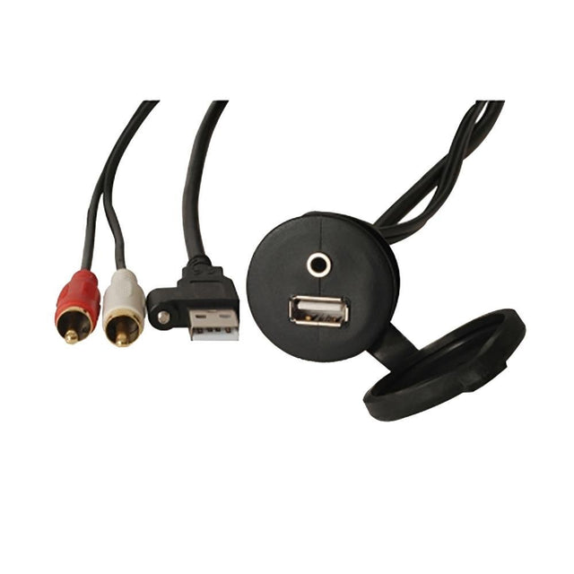 FUSION MS-CBUUSB3.5 Panel Mount USB  3.5mm Headphone Jack - 010-12381-00