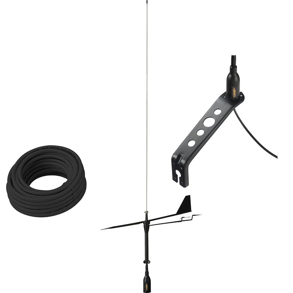 Glomex Black Swan VHF Antenna w/Wind Indicator 66 Coax Cable - SGV80BWIBK