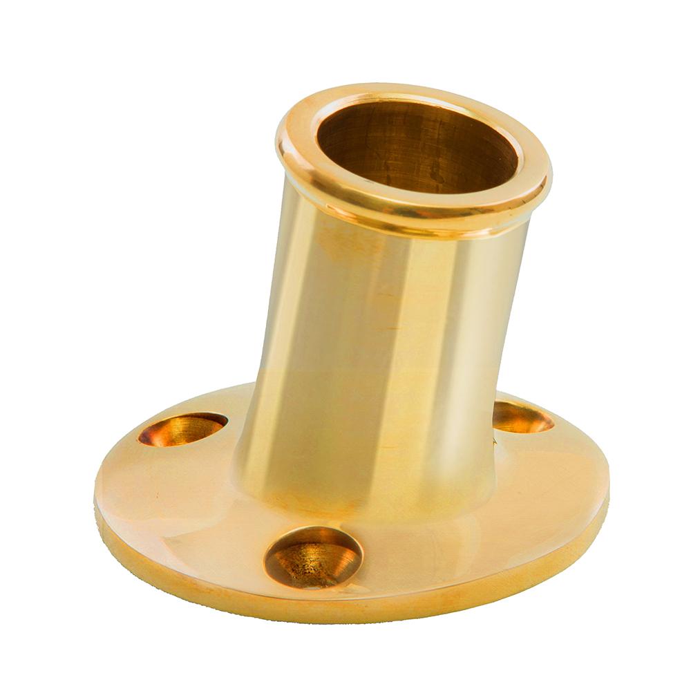 Whitecap Top-Mounted Flag Pole Socket Polished Brass - 3/4" ID - S-5001B