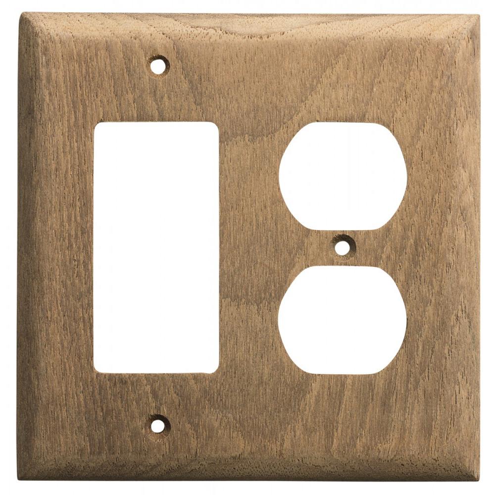 Whitecap Teak Rocker Switch/Duplex Receptacle Cover Plate - 60175