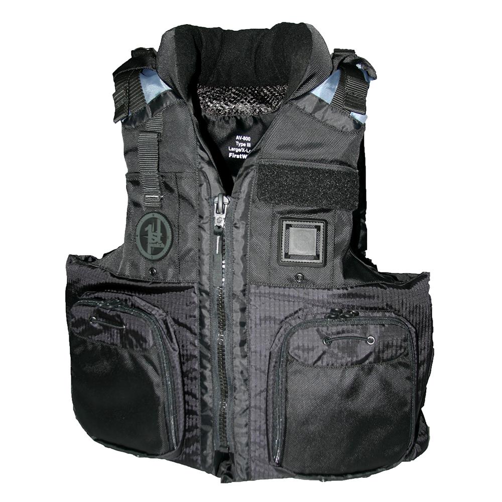 First Watch - AV-800 Four Pocket Flotation Vest - Black - AV-800-BK-S/M