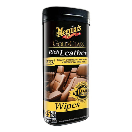 Meguiars Gold Class Rich Leather Cleaner  Conditioner Wipes - G10900