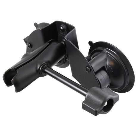 RAM Mount Dual Suction Cup Base w/Medium Length Arm & Retention Knob - RAM-B-189B-201-ALA1-KRU