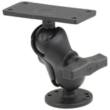 RAM Mount - 1.5" Ball Mount with 2.5" Round Base, Short Arm & 2" x 4" Plate f/Humminbird Helix 7 Only - RAM-202-24-B-202U