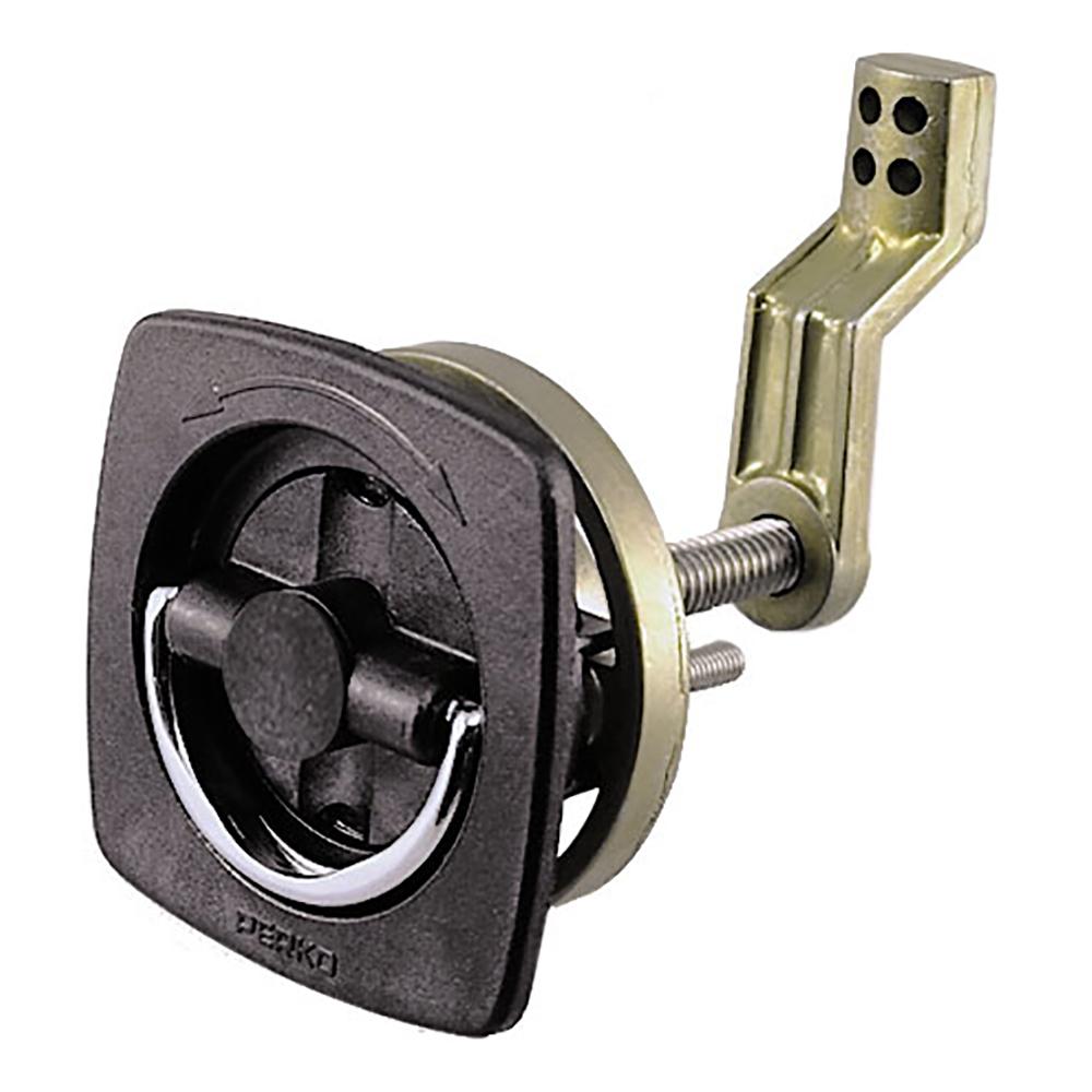 Perko Flush Latch - Non-Locking - 2.5" x 2.5" w/Offset Cam Bar  Flexible Polymer Strike - 0932DP1BLK