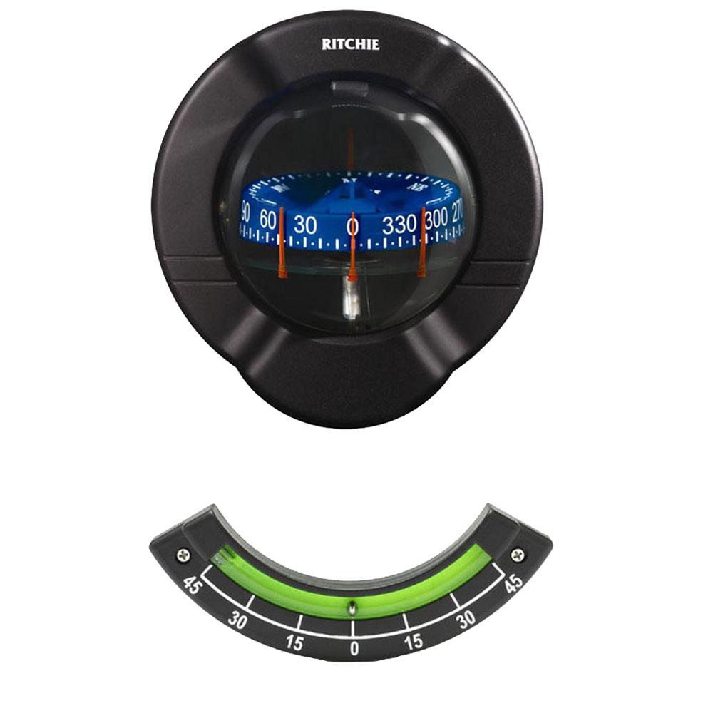 Ritchie - Venture Sail Boat Compass w/Clinometer - Bulkhead Mount - Black - SR-2