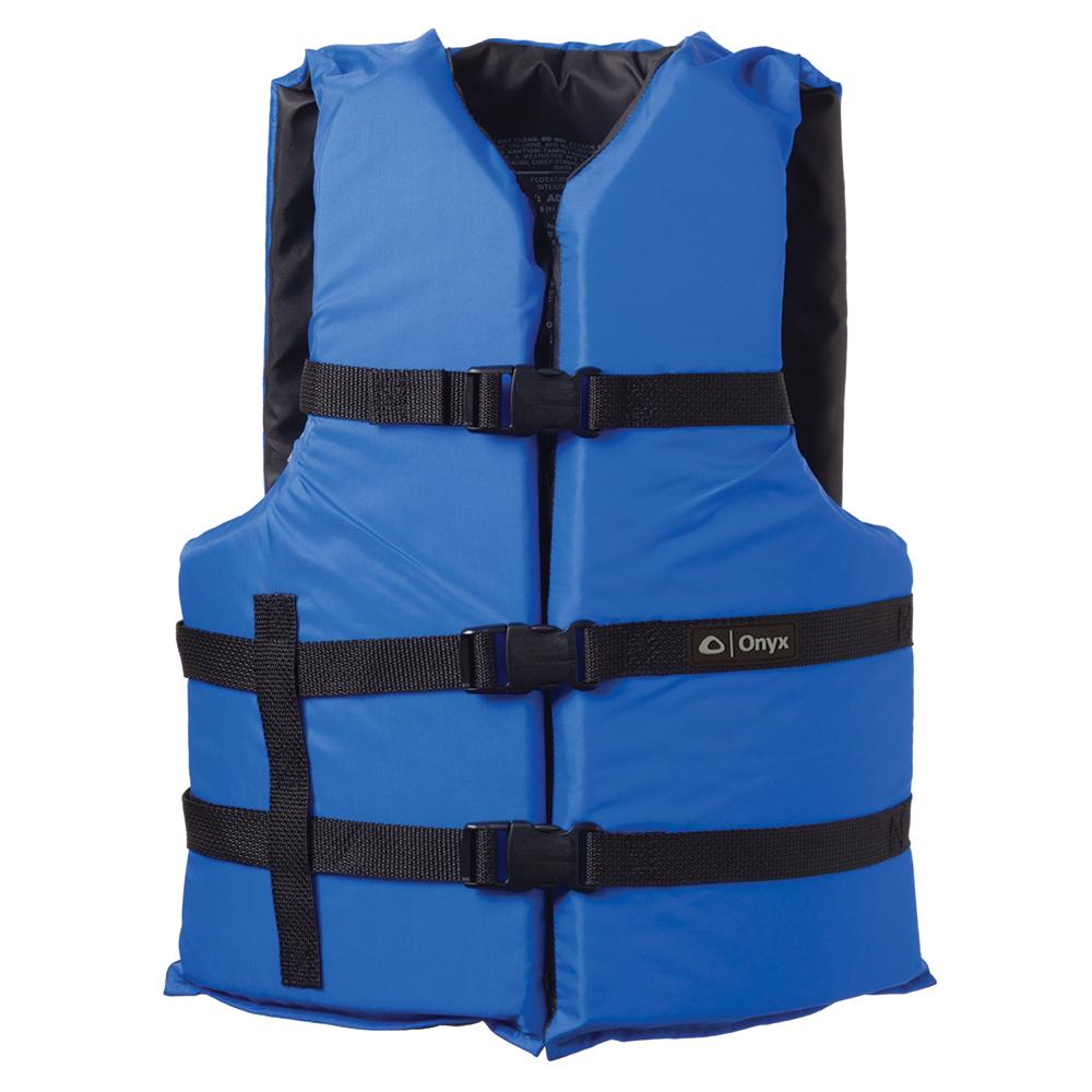 Onyx - General Purpose Nylon Life Vest - Adult Universal - Blue - 103000-500-004-12