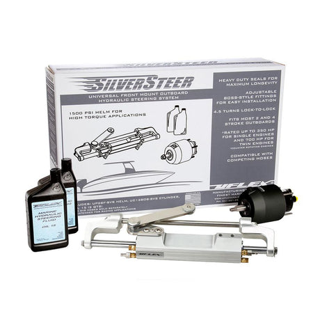 Uflex - SilverSteer Universal Front Mount Outboard Hydraulic Tilt Steering System - 1500PSI V1 - SILVERSTEER 1TB