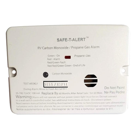 Safe-T-Alert Combo Carbon Monoxide Propane Alarm - Surface Mount - Mini - White - 25-742-WHT