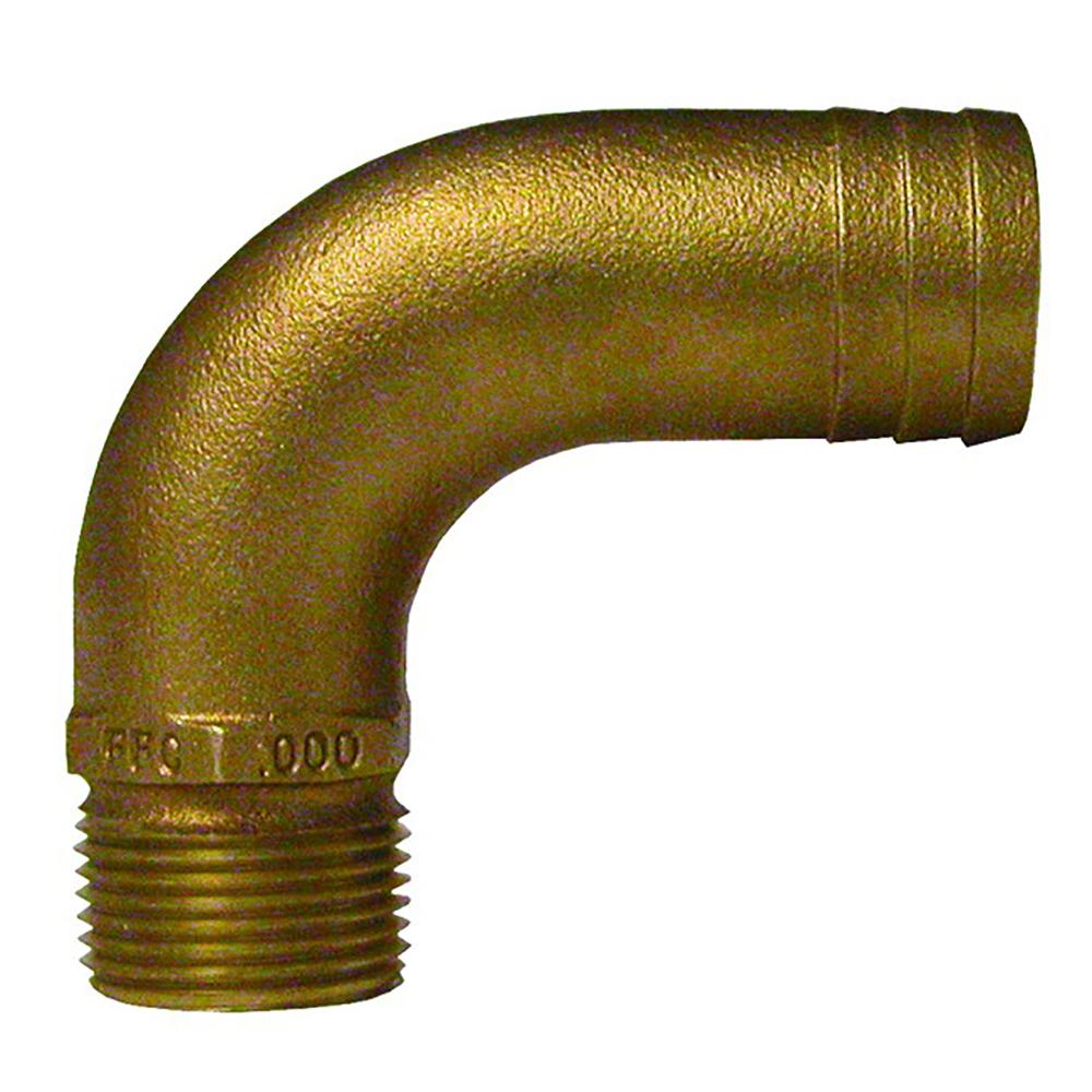 GROCO 2" NPT x 2-1/4" ID Bronze Full Flow 90 Elbow Pipe to Hose Fitting