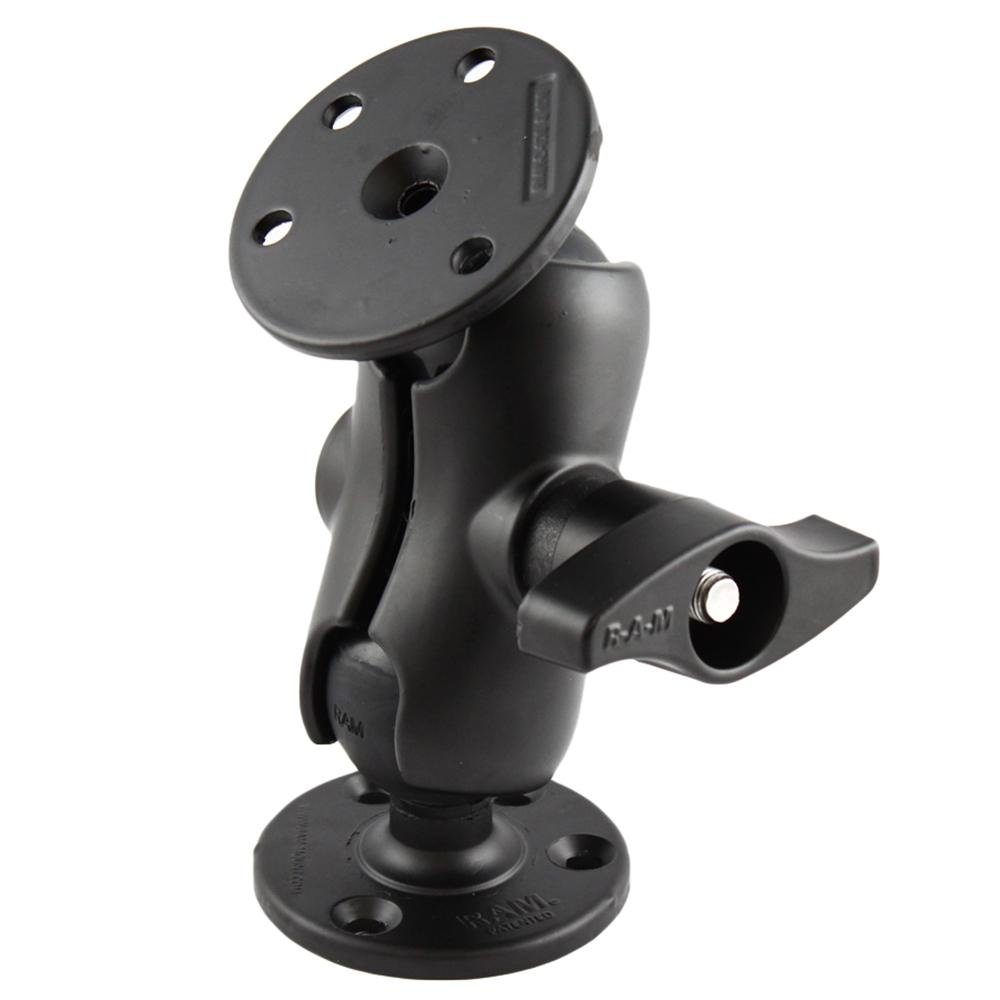 RAM Mount D Size 2.25" Ball Mount w/2 qty 3.68" Round Plates & Short Length Double Socket Arm - RAM-D-101U-C