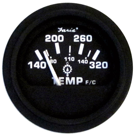 Faria 2" Heavy-Duty Oil Temp Gauge (140-320 F/C) - Black *Bulk Case of 24* - GP0629B