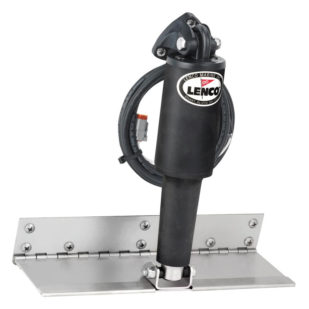 Lenco 4" x 12" Limited Space Trim Tab Kit w/o Switch Kit 12V - Standard Finish - Short Actuator - 15052-101