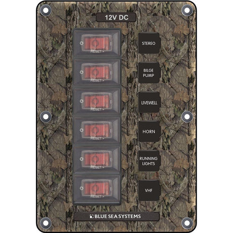 Blue Sea 4325 Circuit Breaker Switch Panel 6 Position - Camo - 4325