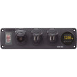 Blue Sea 4368 Water Resistant USB Accessory Panel - 12V Socket, 2x 2.1A Dual USB Chargers, Mini Voltmeter - 4368