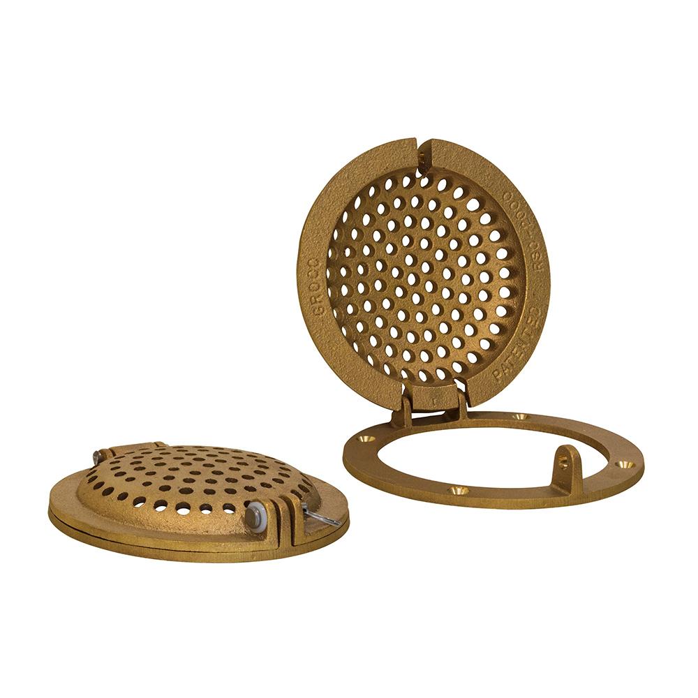 GROCO Bronze Round Hull Strainer w/Access Door f/Up To 4" Thru-Hull - RSC-4000