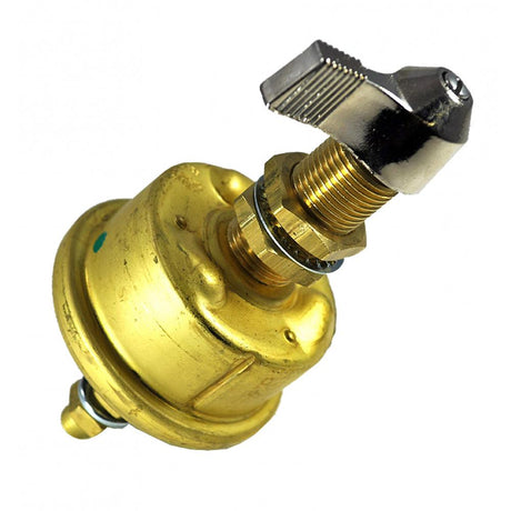 Cole Hersee Single Pole Brass Battery Switch w/Faceplate 175 Amp Continuous 800 Amp Intermittent - M-284-09-BP