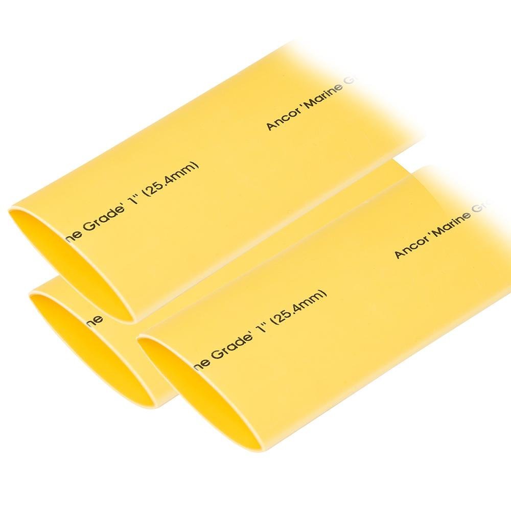 Ancor Heat Shrink Tubing 1" x 12" - Yellow - 3 Pieces