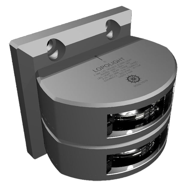 Lopolight Double Stern Light - 2nm - Silver Housing - Vertical Mount - 301-006ST