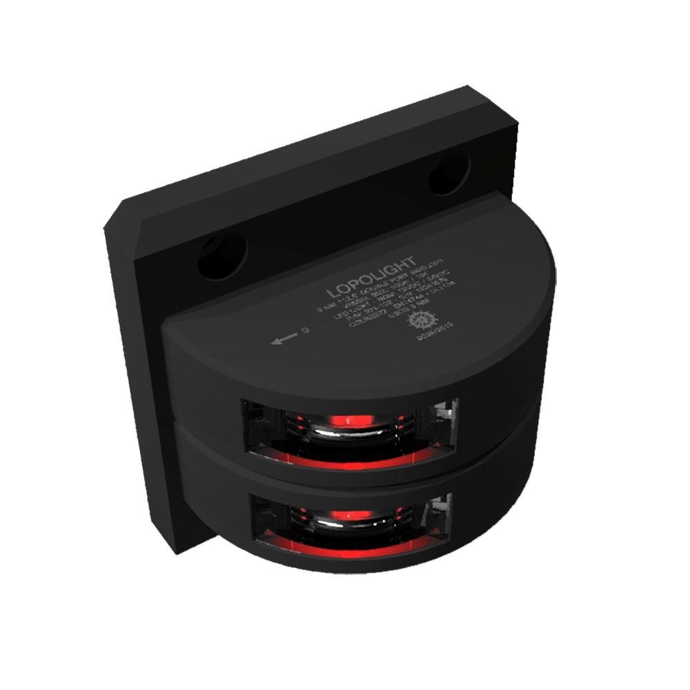 Lopolight Double Port SideLight - Vertical Mount - Black Housing - 3nm - Red - 301-102ST-B