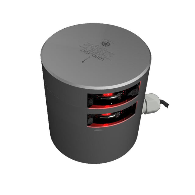 Lopolight Double Red Port Sidelight - 3nm - Silver Housing - Horizontal Mount - 301-109ST