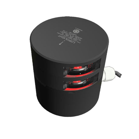 Lopolight Double Red Port Sidelight - 3nm - Black Housing - Horizontal Mount - 301-109ST-B