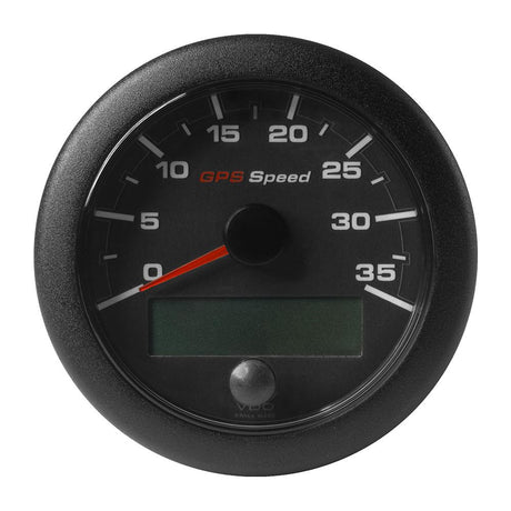 VDO 3-3/8" (85mm) OceanLink GPS Speedometer 0-35 - Black Dial  Bezel