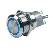 BEP Push-Button Switch 12V Latching On/Off - Blue LED - 80-511-0003-00