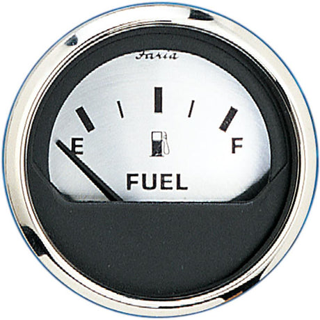 Faria Spun Silver 2" Fuel Level Gauge (E-1/2-F) - 16001