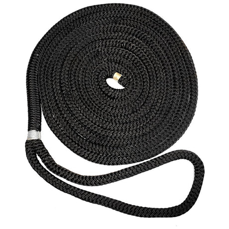 New England Ropes 3/8" X 25 Nylon Double Braid Dock Line - Black
