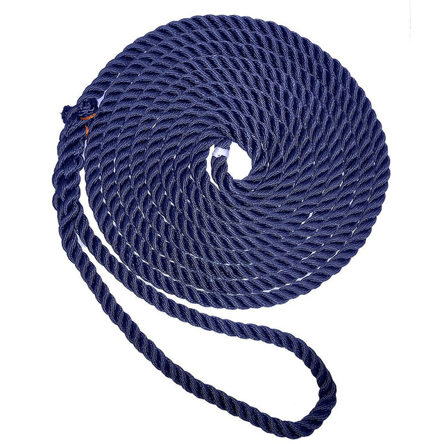 New England Ropes 1/2" X 25 Premium Nylon 3 Strand Dock Line - Navy Blue