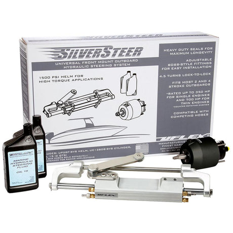 Uflex - SilverSteer Front Mount Outboard Hydraulic Steering System with UC130-SVS-1 Cylinder - SILVERSTEERXP1