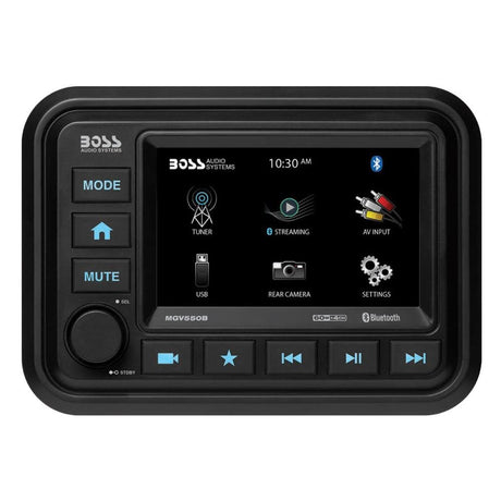 Boss Audio - Bluetooth (Audio Streaming) Marine Gauge Digital Media AM/FM Receiver - Black - MGV550B