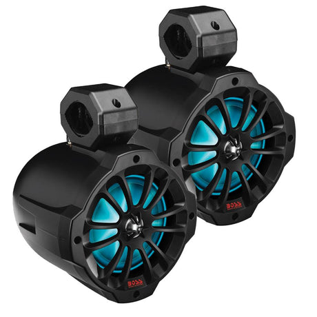 Boss Audio - 6.5" Amplified Wake Tower Multi-Color Illuminated Speakers - Black - B62RGB