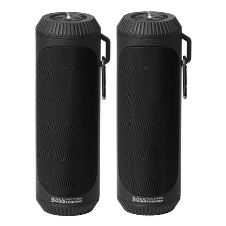 Boss Audio - Bolt Marine Bluetooth Portable Speaker System with Flashlight - Pair - Black - BOLTBLK