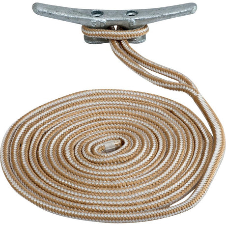 Sea-Dog Line - Premium Double Braided Nylon Dock Line 3/4" x 25'- 302119025GW1 GOLD/WHITE