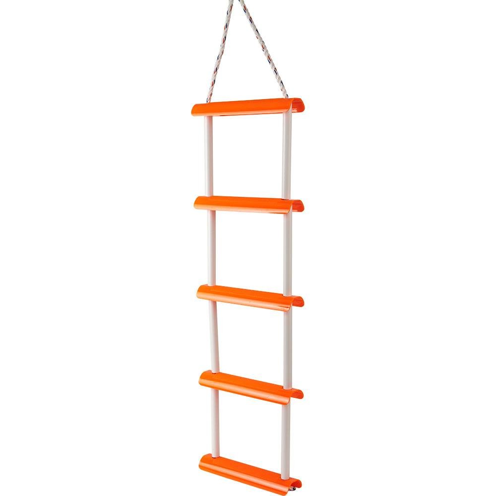 Sea-Dog Line - Portable Emergency 5 Step Boarding Ladder High-Visibility Orange Polycarbonate & Nylon Rope - 5825011