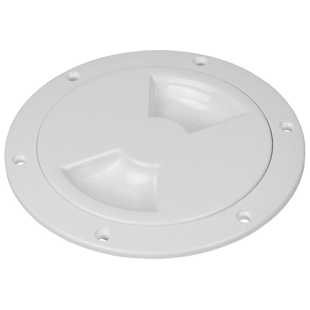 Sea-Dog Smooth Quarter Turn Deck Plate - White - 6" - 336160-1