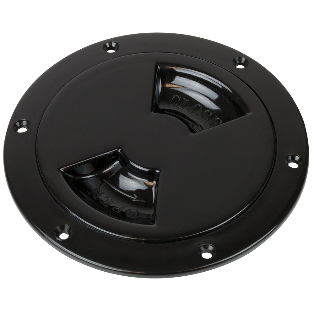 Sea-Dog Smooth Quarter Turn Deck Plate - Black - 6" - 336165-1