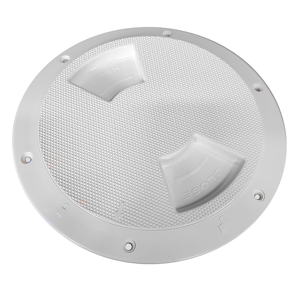 Sea-Dog Line - Quarter-Turn Deck Plate with Internal Collar - #8 Fastener - White Finish - 3363621