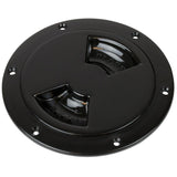 Sea-Dog Line - Quarter-Turn Deck Plate with Internal Collar - #8 Fastener - Black Finish - 3363851