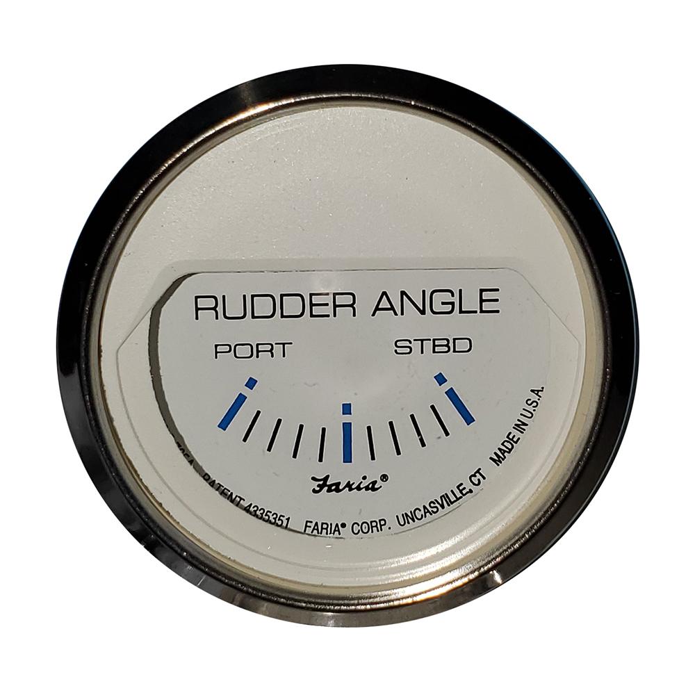 Faria Chesapeake White SS 2" Rudder Angle Indicator Gauge - 13822