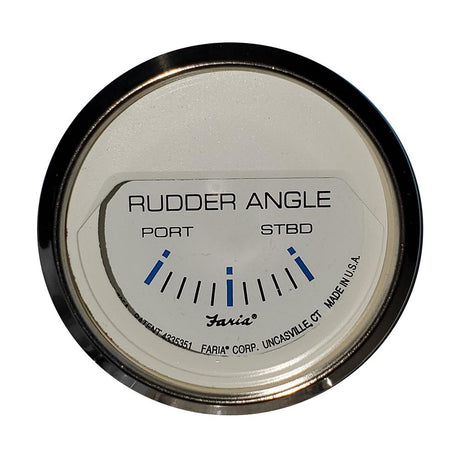 Faria Chesapeake White SS 2" Rudder Angle Indicator Gauge - 13822