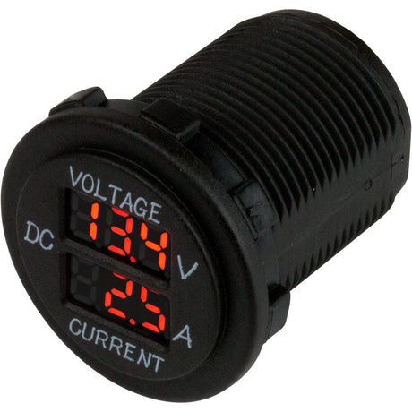 Sea-Dog Round Voltage & Amp Meter - 6V-30V & 0 Amp - 10 Amp Meter - 421625-1