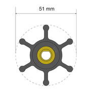 Albin Pump Premium Impeller Kit - 51 x 8 x 22mm - 6 Blade - Single Flat Insert - 06-01-008